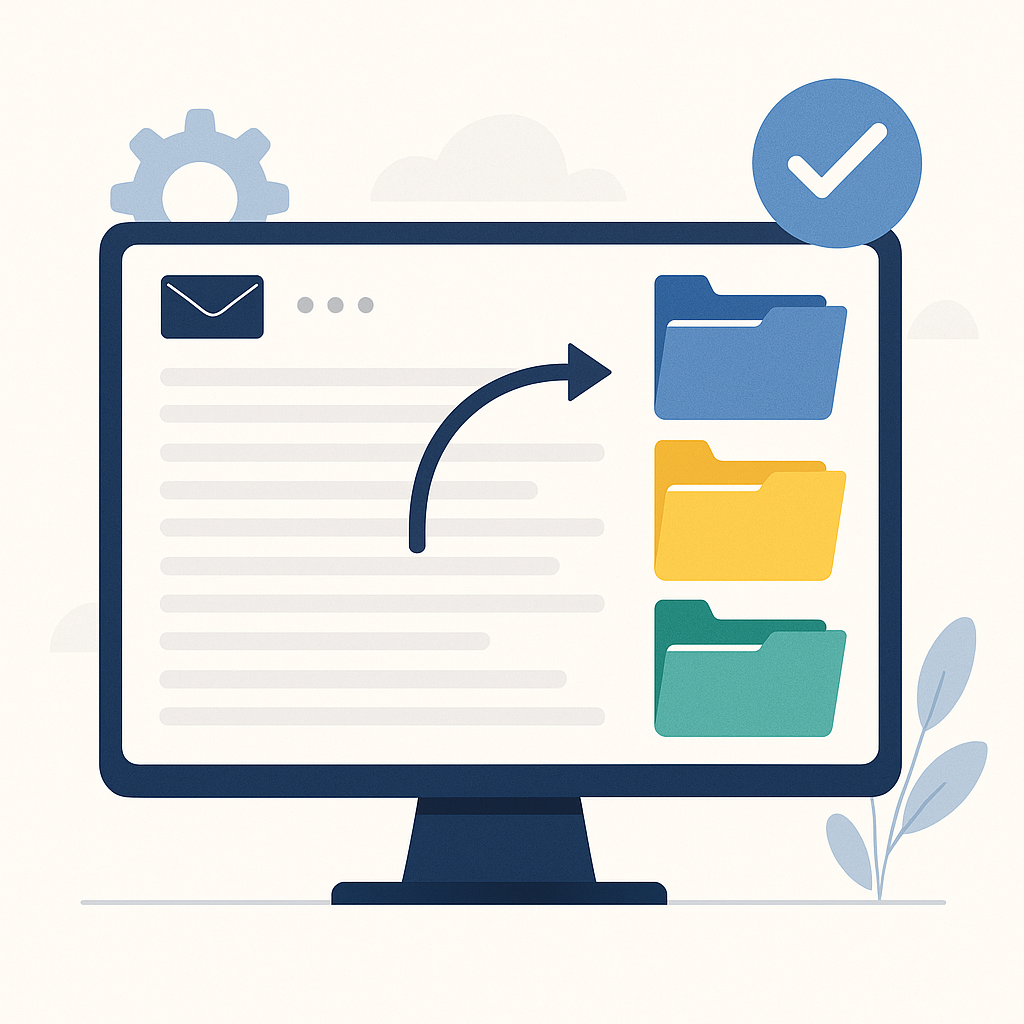 A professional using a laptop, embodying effective email organization strategies for boosted productivity.