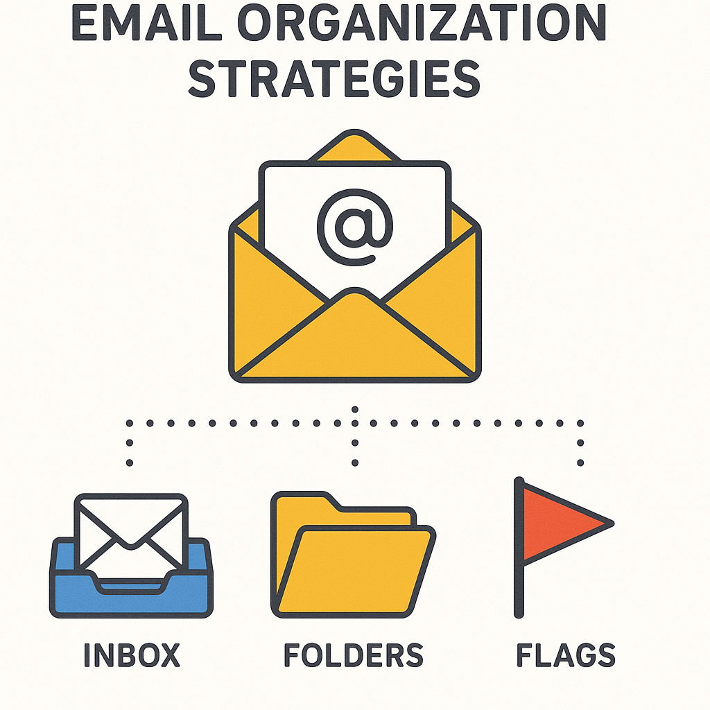 Minimalist illustration demonstrating effective email organization strategies for managing your inbox efficiently.