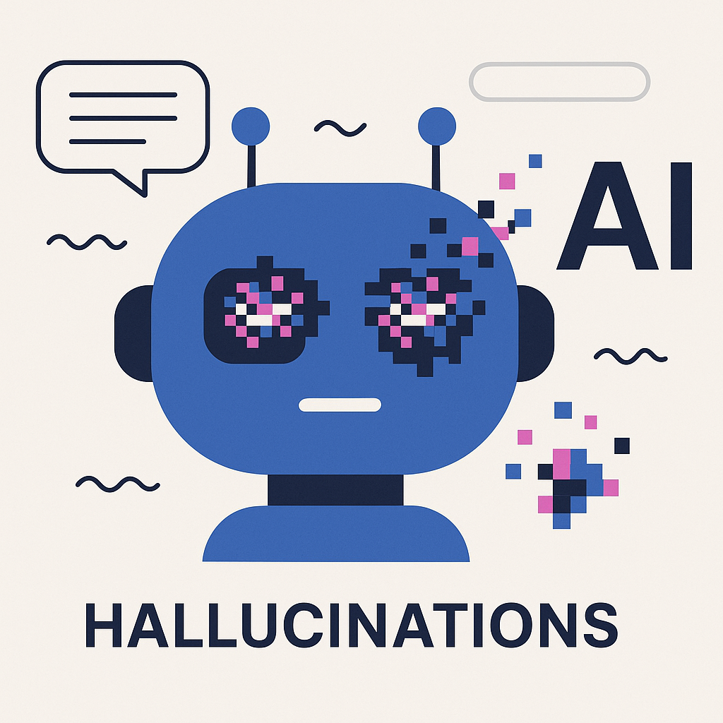 Abstract digital network visualizing complex data flows, hinting at potential AI hallucinations.